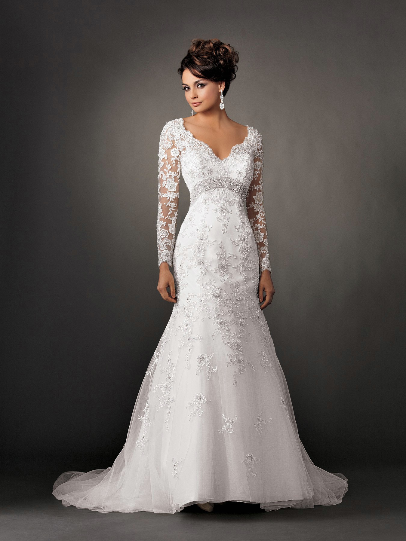 Great Long White Lace Wedding Dress  Check it out now 