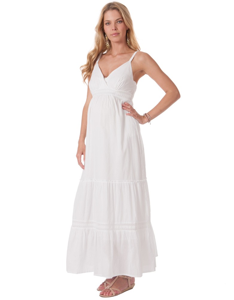 white maternity maxi dress