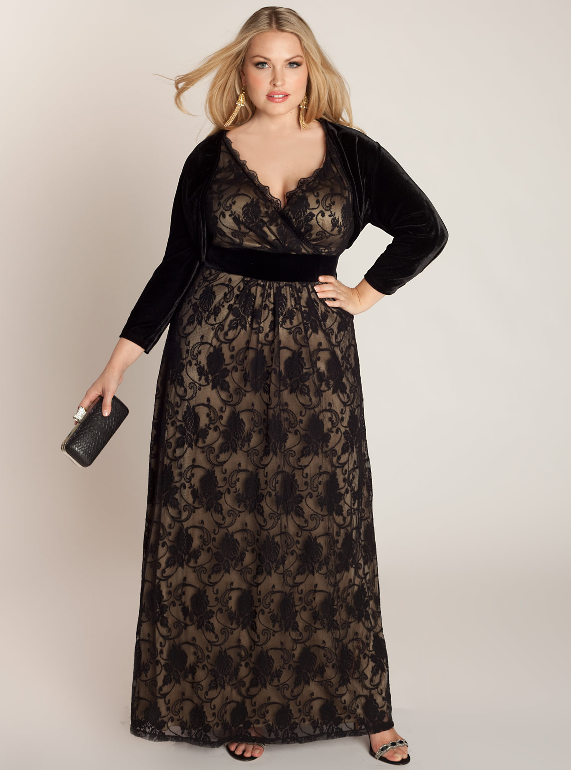 plus size black lace dress