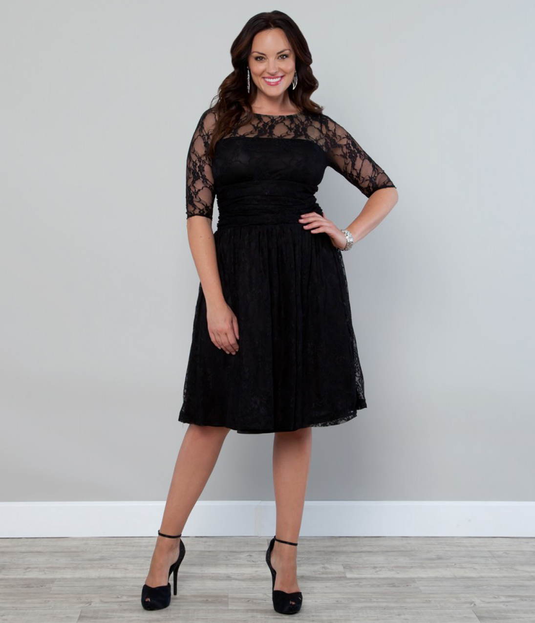 plus size black lace dress