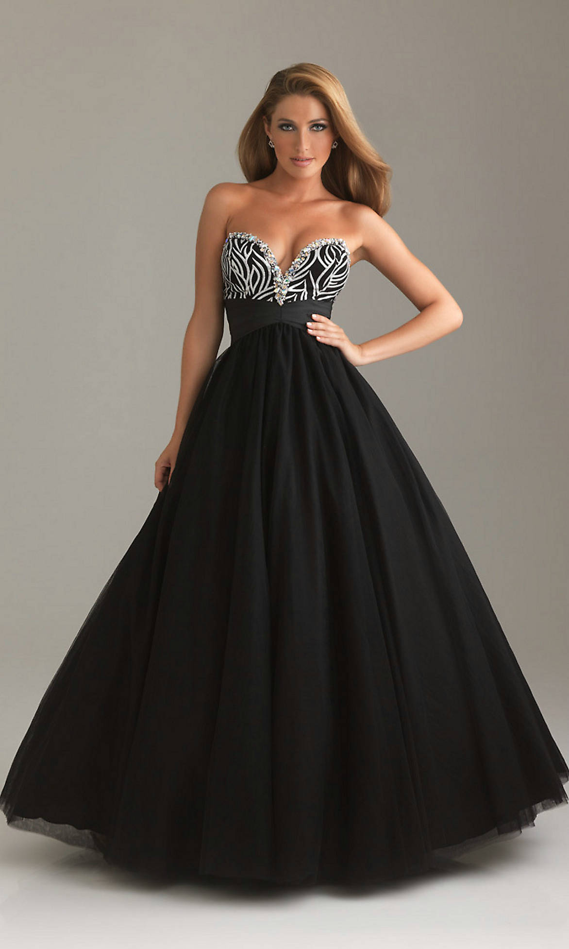 Dark Blue One Shoulder Prom Dress