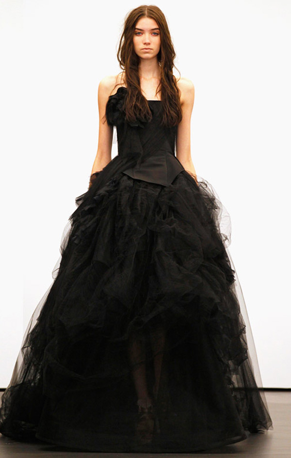 elegant black bridal gown