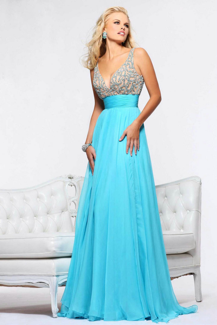 blue prom dress