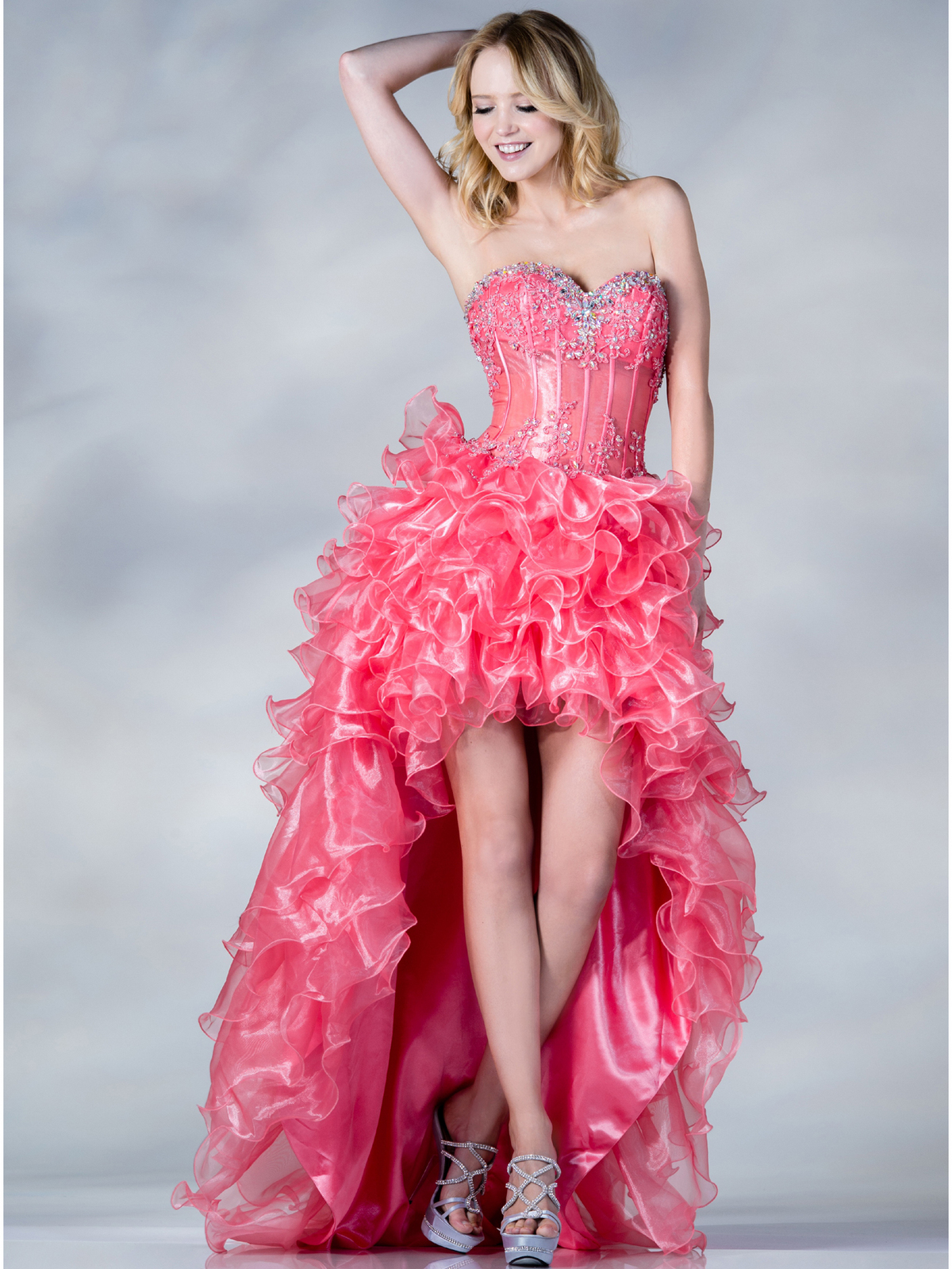 Pink High Low Prom Dress
