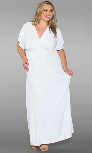 plus size white maxi dress