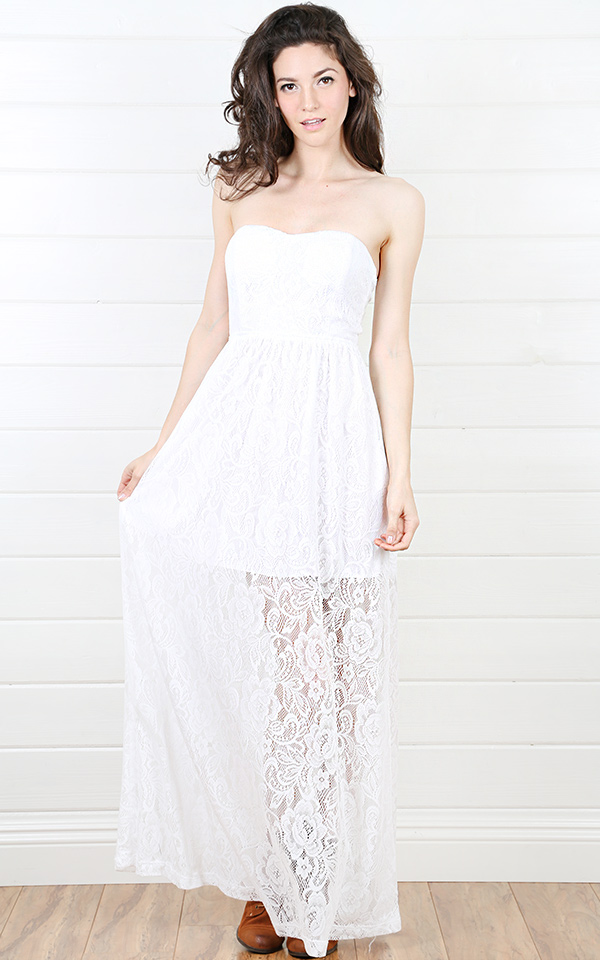 White Lace Maxi Dress | Dressed Up Girl