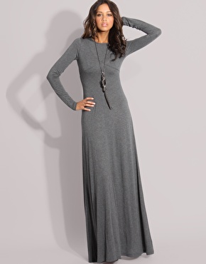 jersey maxi dress long sleeve