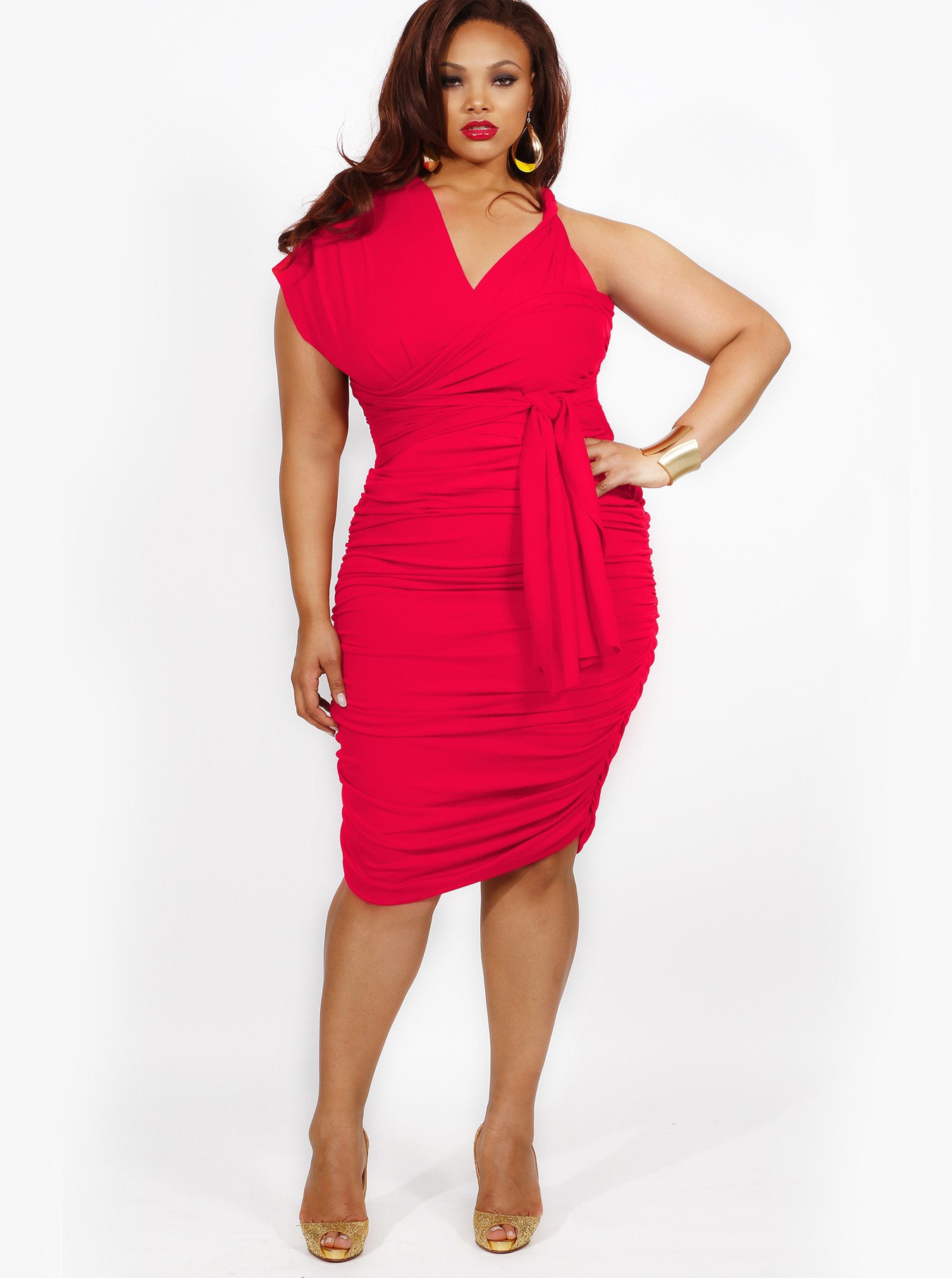 plus size red dress