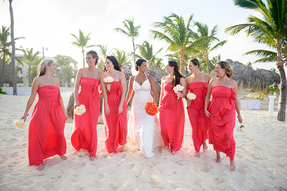 coral beach dress for wedding
