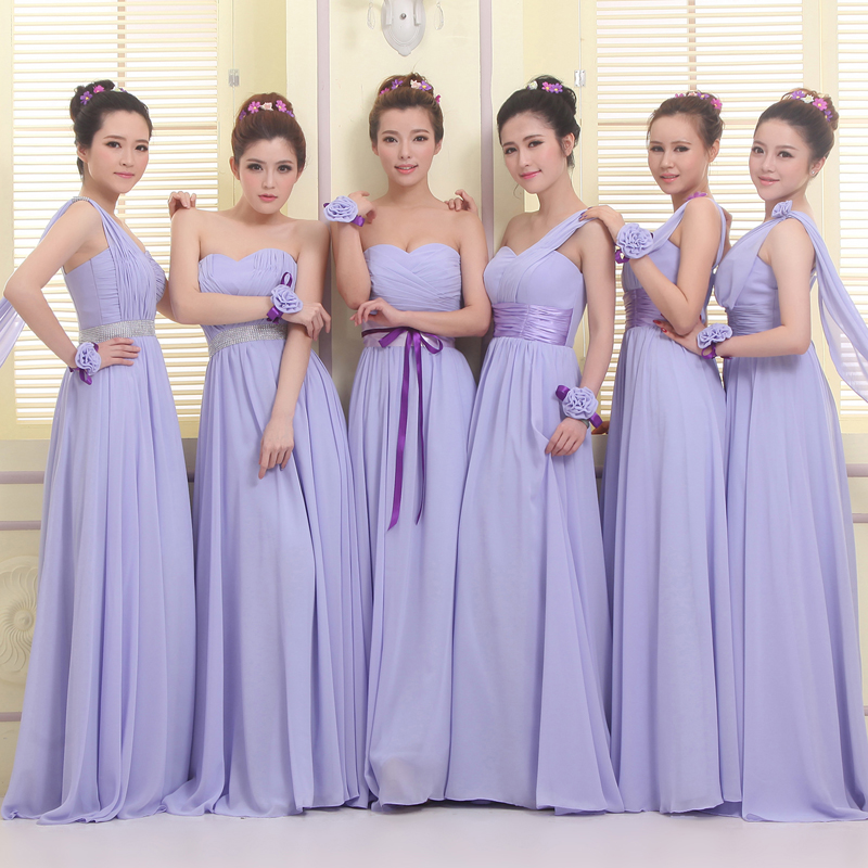 pastel lavender bridesmaid dresses
