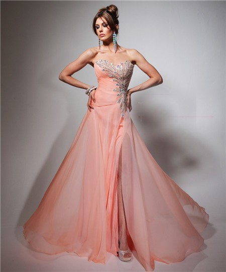 dark peach color gown