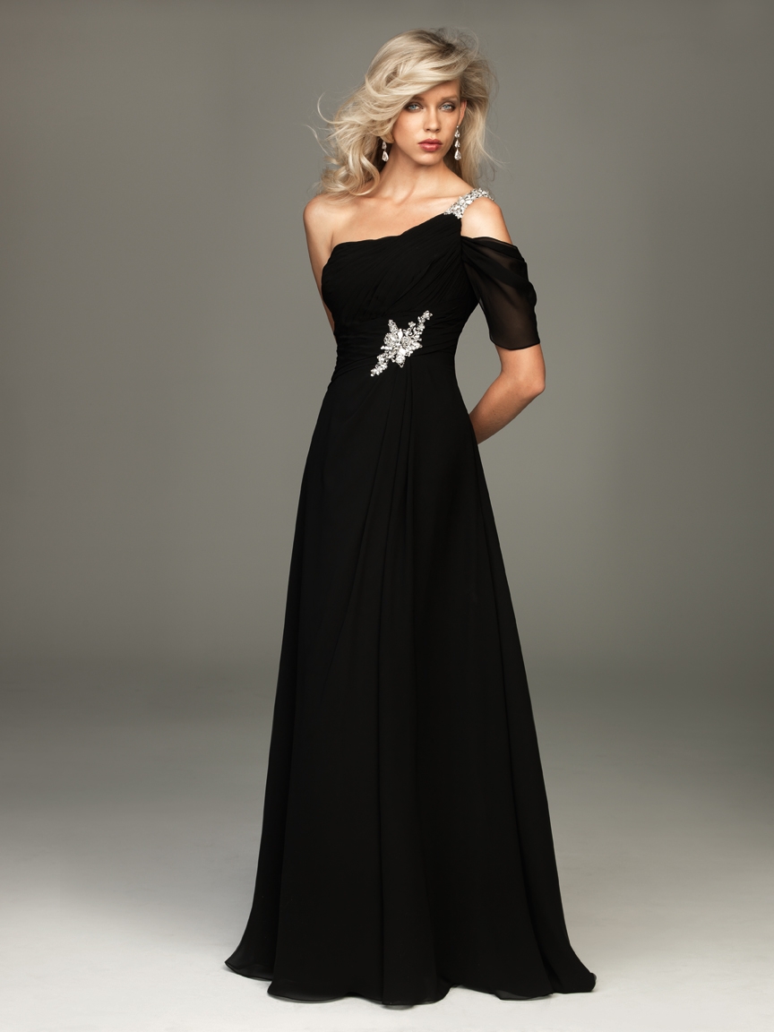 ladies black evening dress