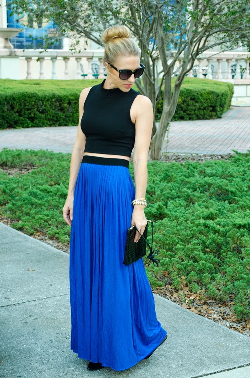 Blue Long Skirt - Skirts