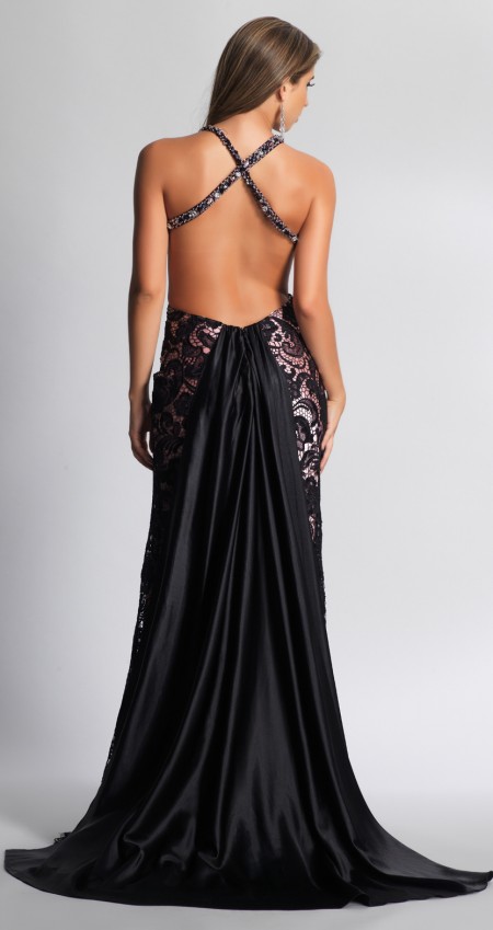 backless party gown