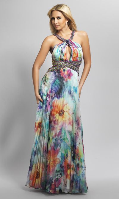 designer floral evening gowns