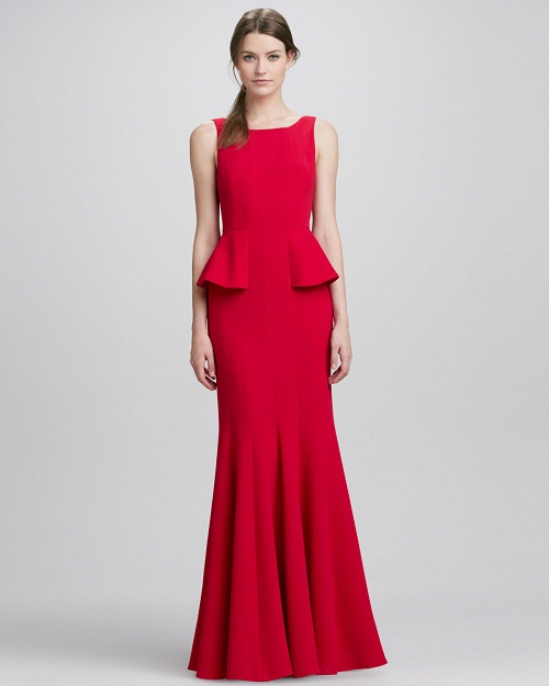 long peplum gown
