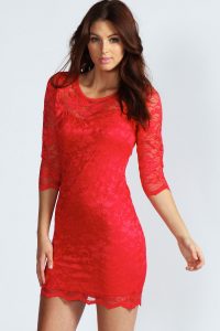 Long Sleeve Red Bodycon Dress