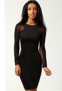 Black Bodycon Midi Dress