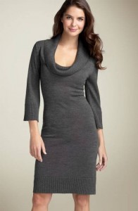 Black Cowl Neck Sweater Dress