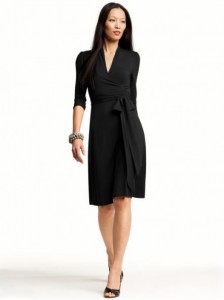 Black Faux Wrap Dress