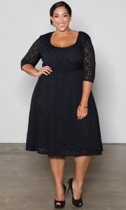 Black Lace Dress Plus Size