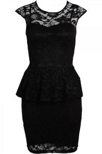 Black Lace Peplum Dress