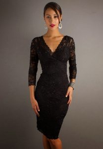 Black Long Sleeve Lace Dress