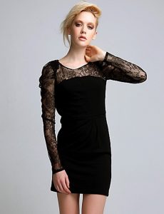 Black Long Sleeve Lace Dress