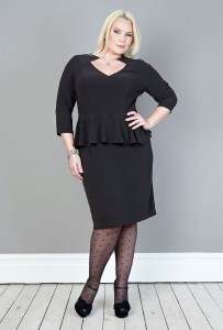 Black Peplum Dress Plus Size