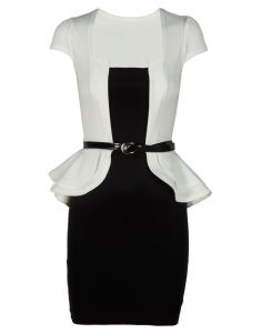 Black White Peplum Dress