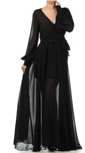 Black Wrap Maxi Dress