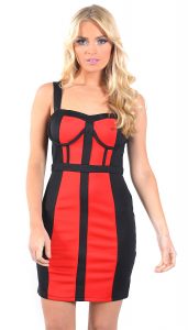 Black and Red Bodycon Dress