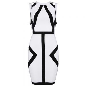 Black and White Bandage Dress