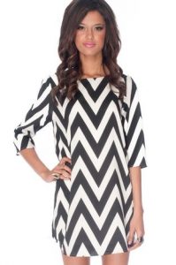 Black and White Chevron Dress