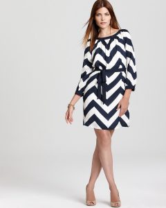 Black and White Chevron Print Dress