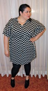 Black and White Plus Size Chevron Dress