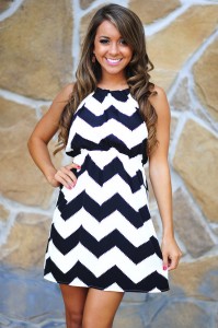 Chevron Black and White Dress