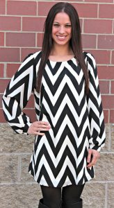 Chevron Black and White Maxi Dress