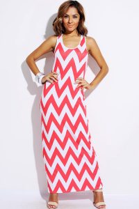 Chevron Print Maxi Dress