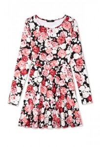 Floral Skater Dress Full Sleeve