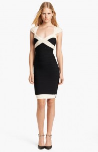 Herve Leger Black and White Bandage Dress