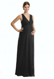 Long Black Maternity Dress