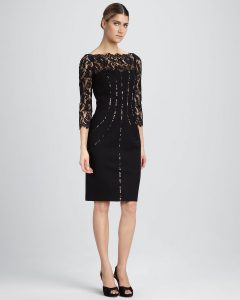 Long Sleeve Lace Cocktail Dress