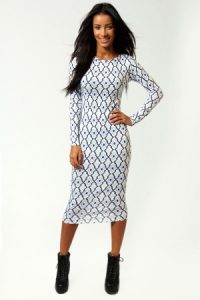 Long Sleeve Midi Bodycon Dress