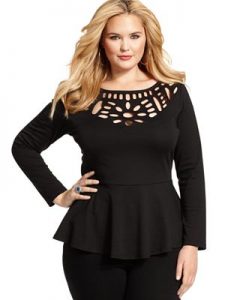 Long Sleeve Peplum Dress Plus Size