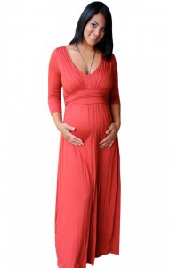 Maternity Maxi Dress With Sleeves