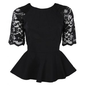 Peplum Dress With Lace