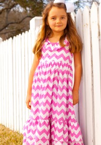 Pink Chevron Maxi Dress