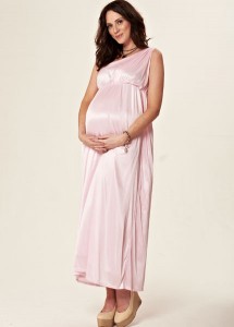 Pink Maternity Maxi Dress