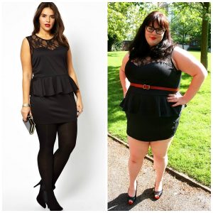 Plus Size Black Peplum Dress